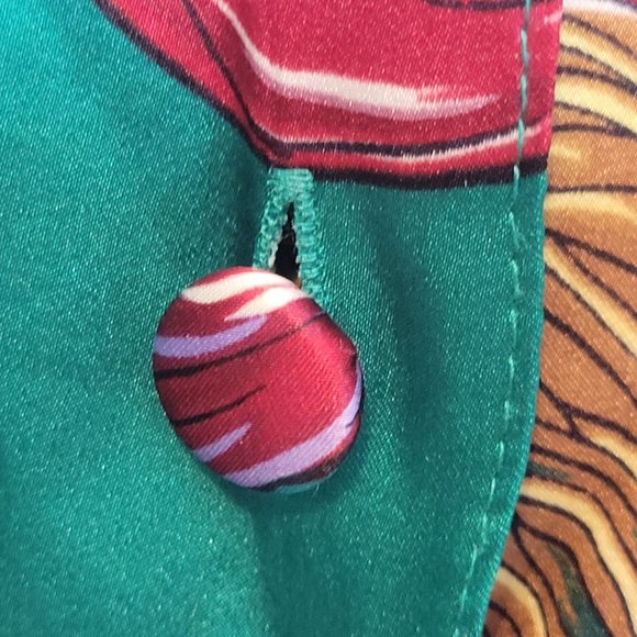 Vintage 90s Victoria's Secret Gold Label Silk Pajama Top Size M L Missing Button - Picture 10 of 11